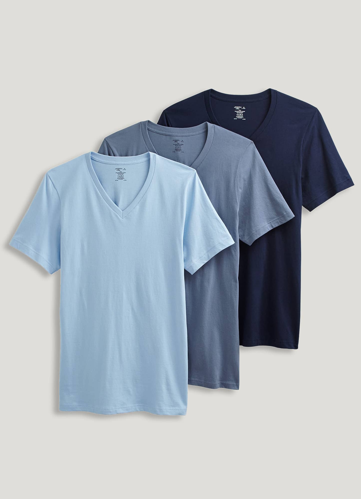 Calvin Klein Long Sleeve Rib V-neck T-shirt (white) Men's Clothing in Gray  for Men