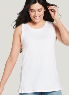 Julianne 100% Organic Cotton Tank in White