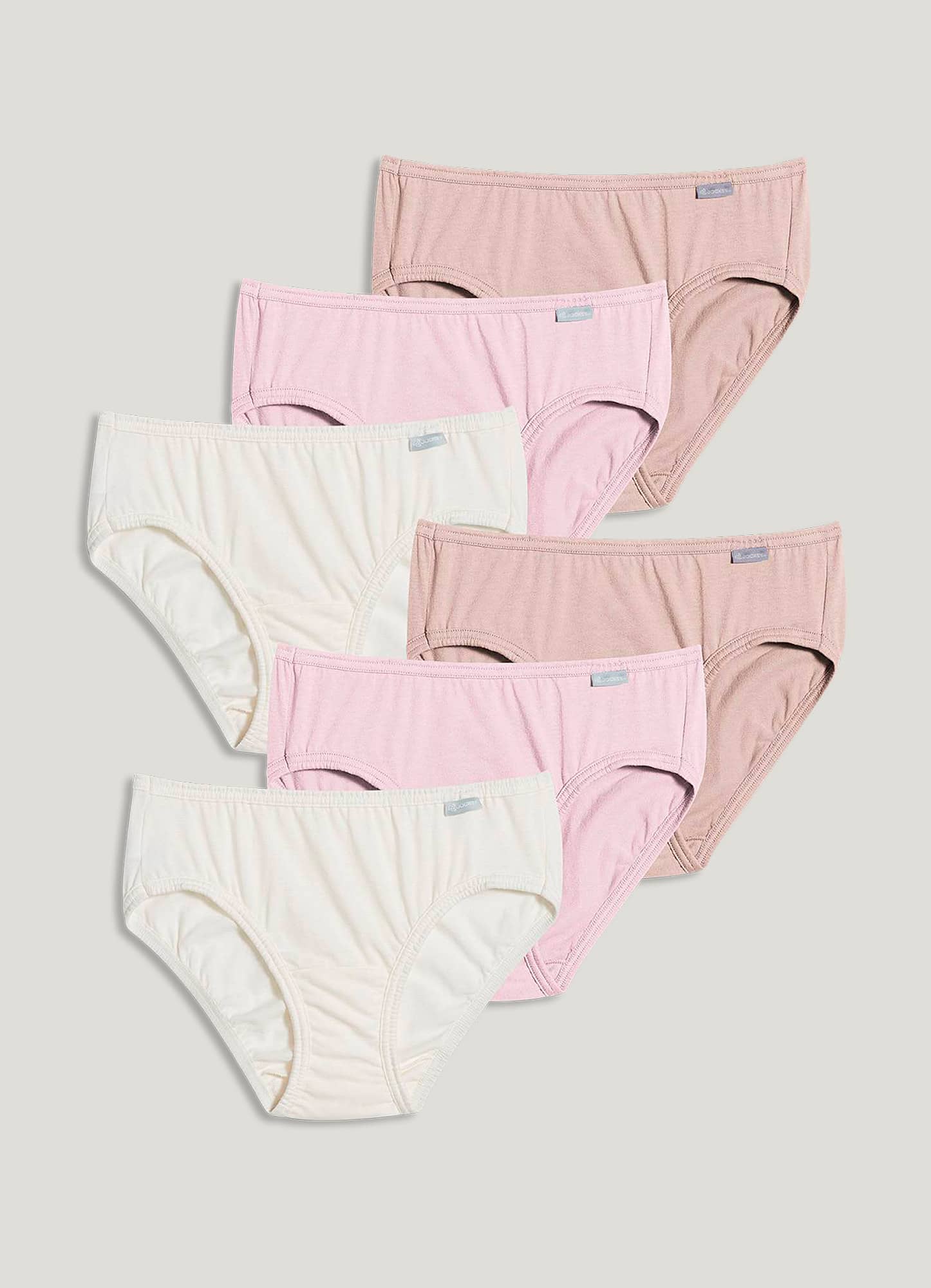 Jockey Ladies 2 Pack Comfort Classics Bikini Underwear size 12 Stripes Ivory