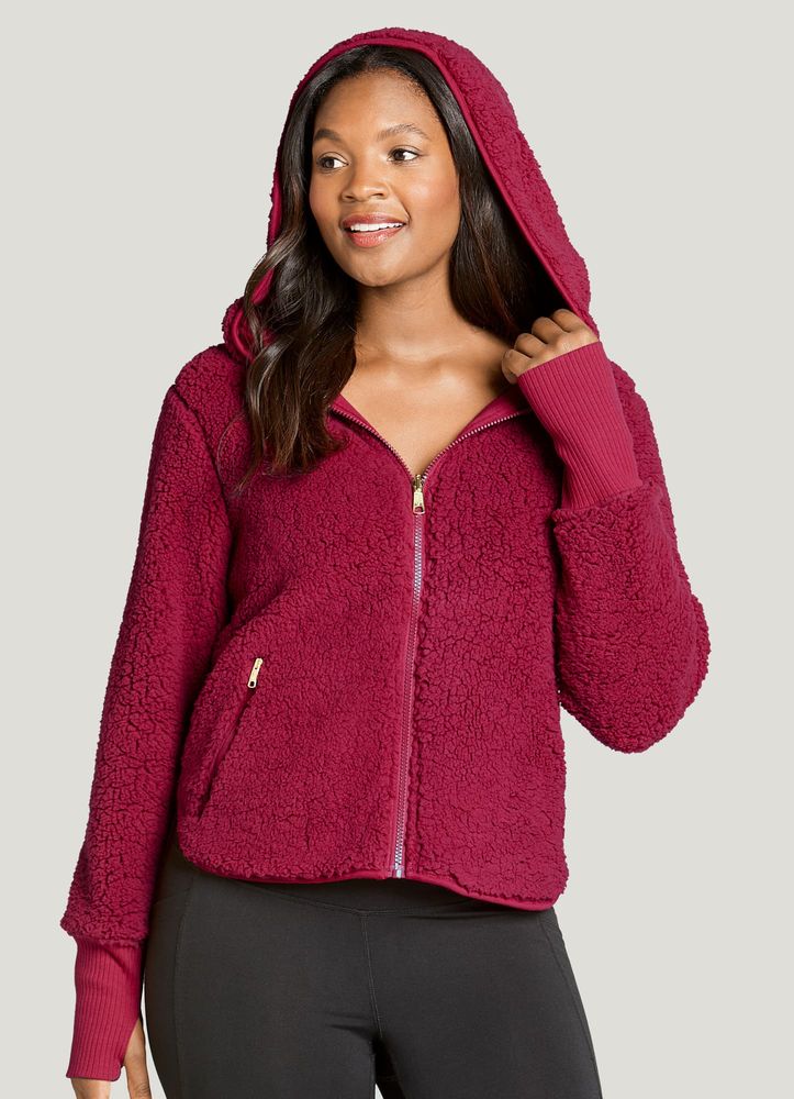 Pink reversible outlet sherpa jacket