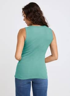 Jockey Women's Activewear 100% Cotton Rib Tank, Aquamarine