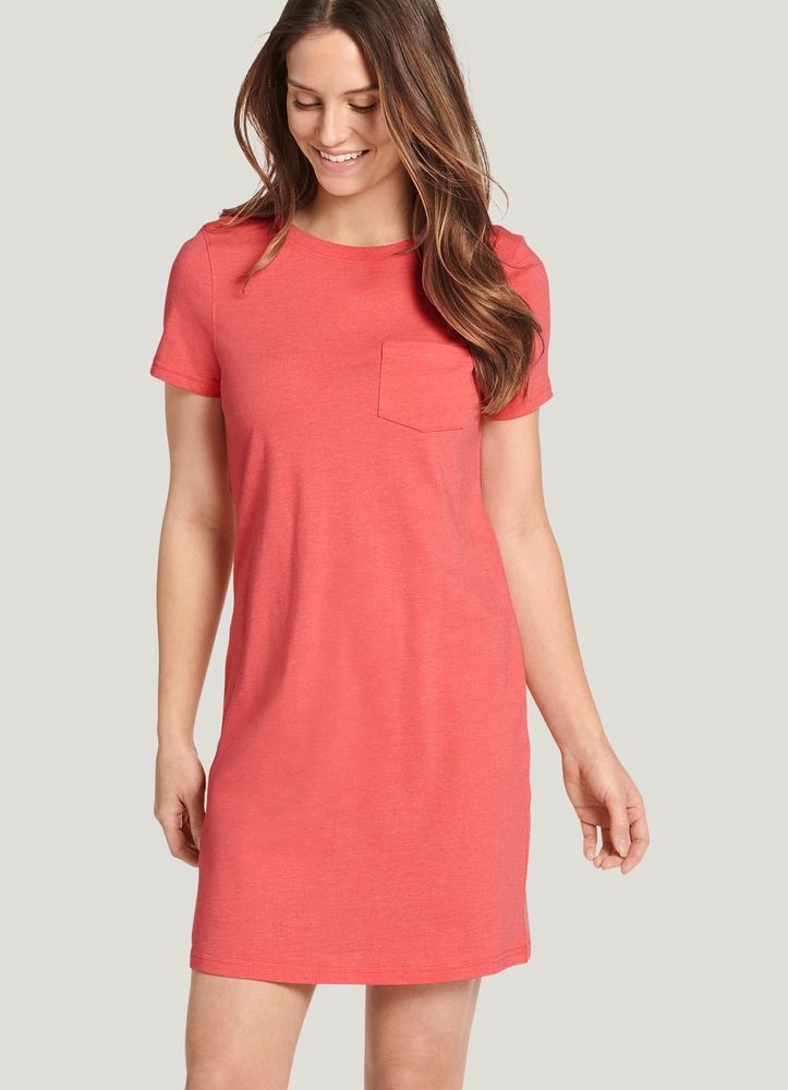 red long t shirt dress
