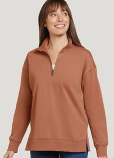 ladies quarter zip sweatshirt