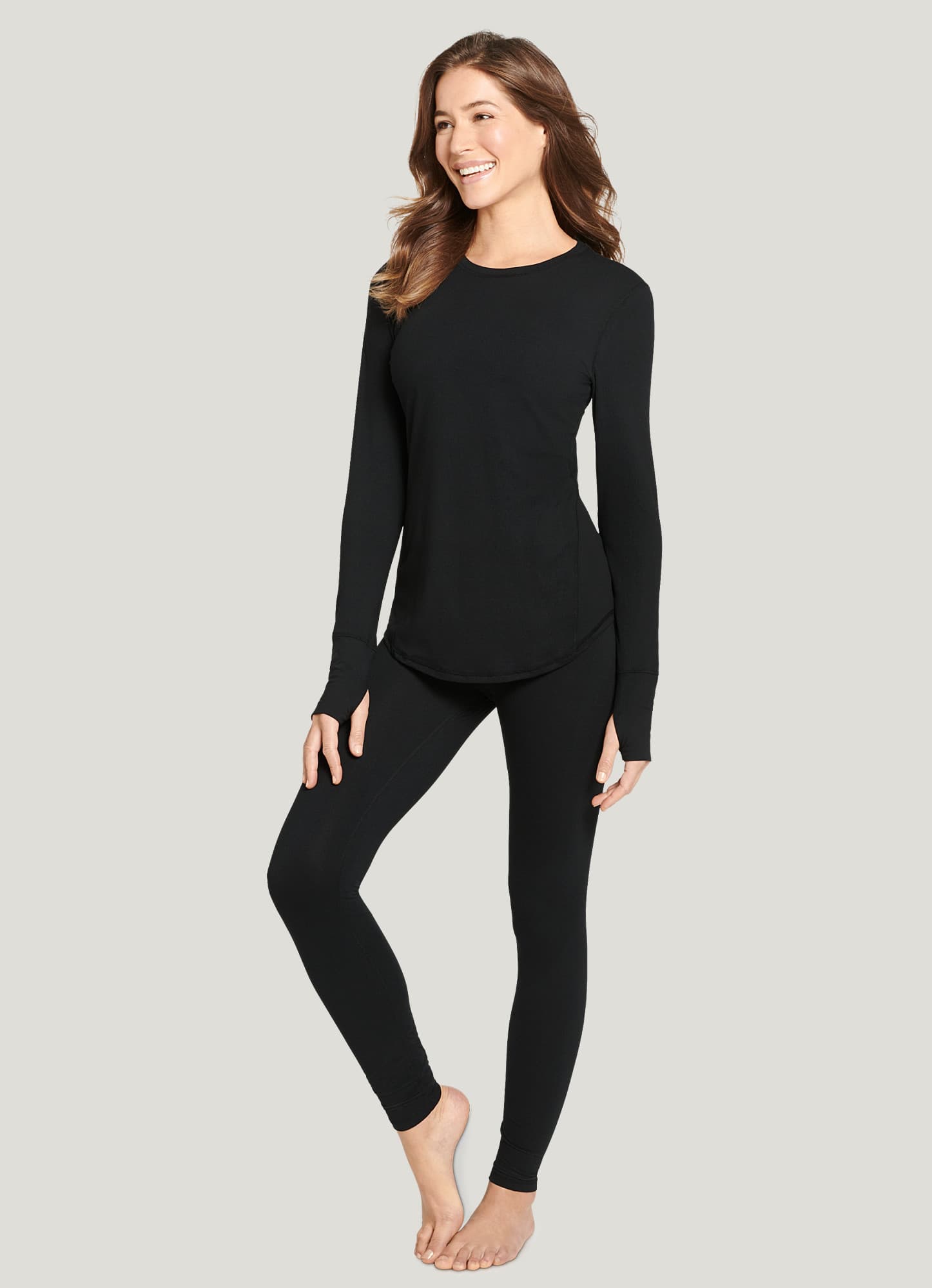 Jockey® Women's Blended Size Basic Stretch Knit Legging Black Size: XS/S |  eBay
