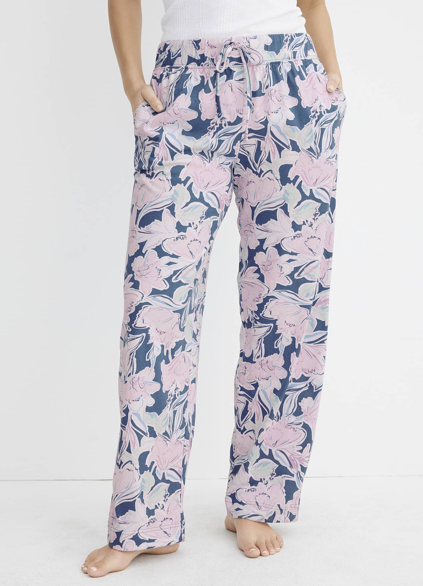 Buy Logo Cotton Poplin Pajama Pants - Order Pajama Bottoms online