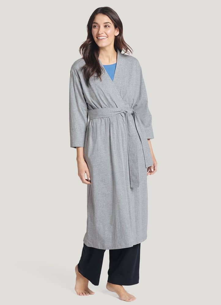 Pure Cotton Jersey Waffle Dressing Gown