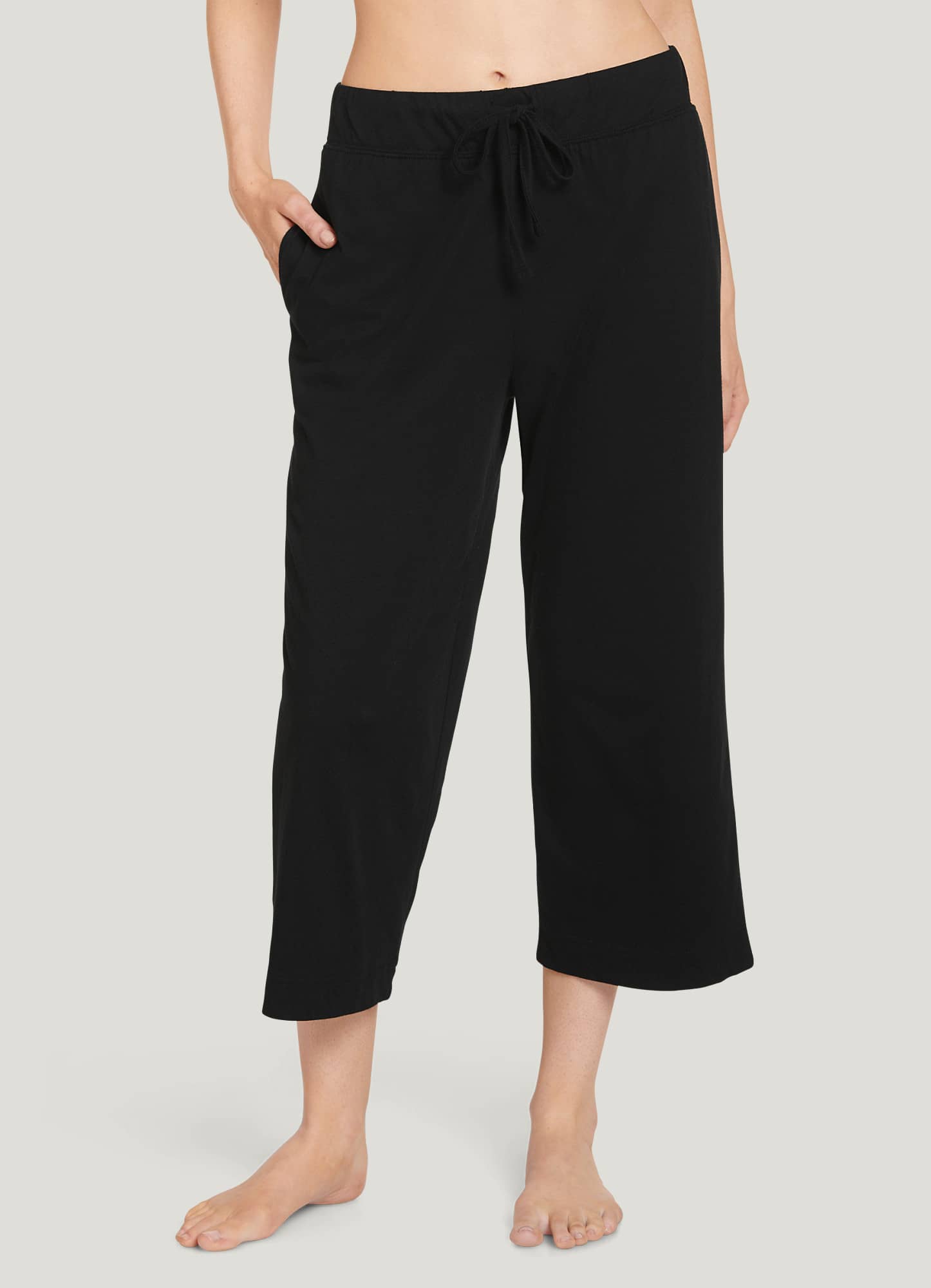 CATALOG CLASSICS Womens Capri Pants with pockets Elastic Waist Pants -  Black, 1X