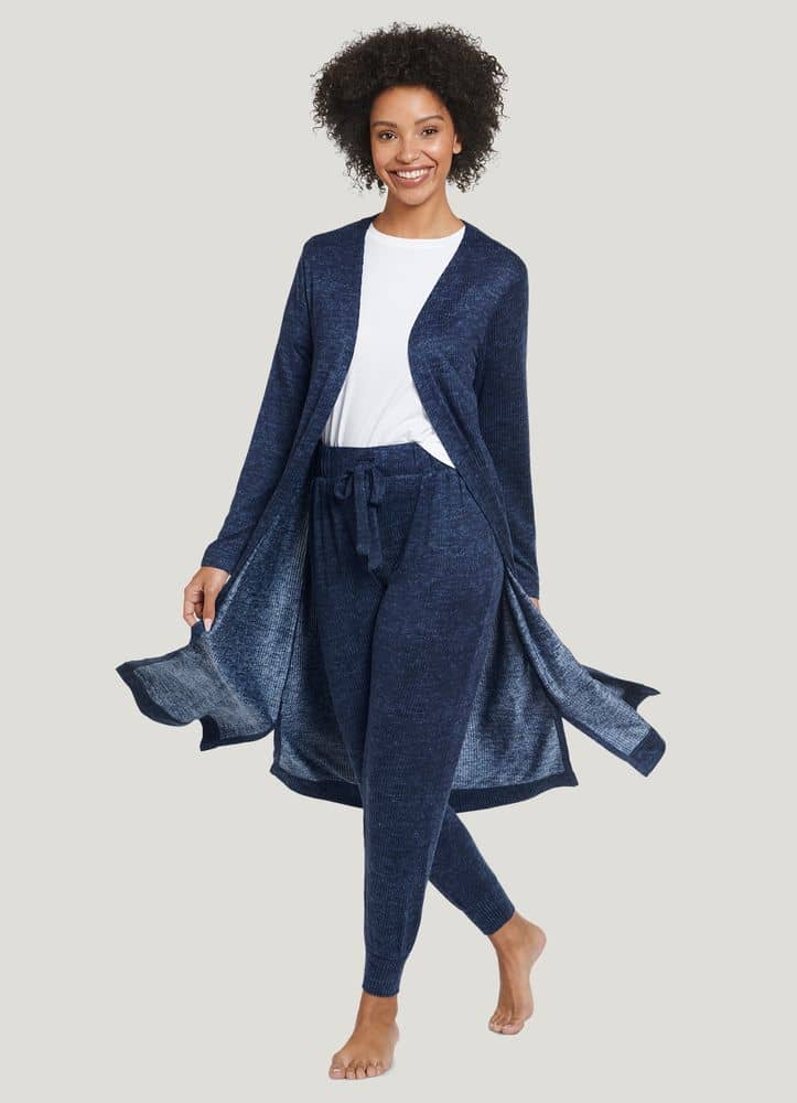 Luxe Lounge Brushed Ribbed Duster 