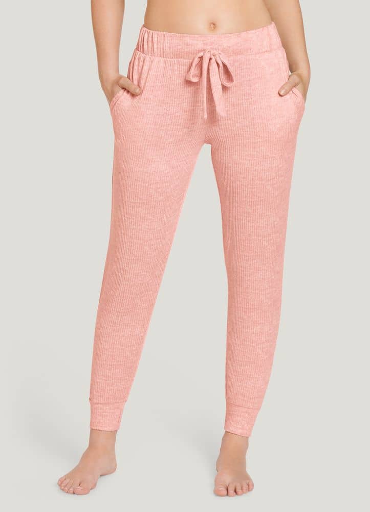 Jockey Women's Loungewear Luxe Lounge Brushed Ribbed Jogger, Earth Rose  Heather, M at  Women's Clothing store