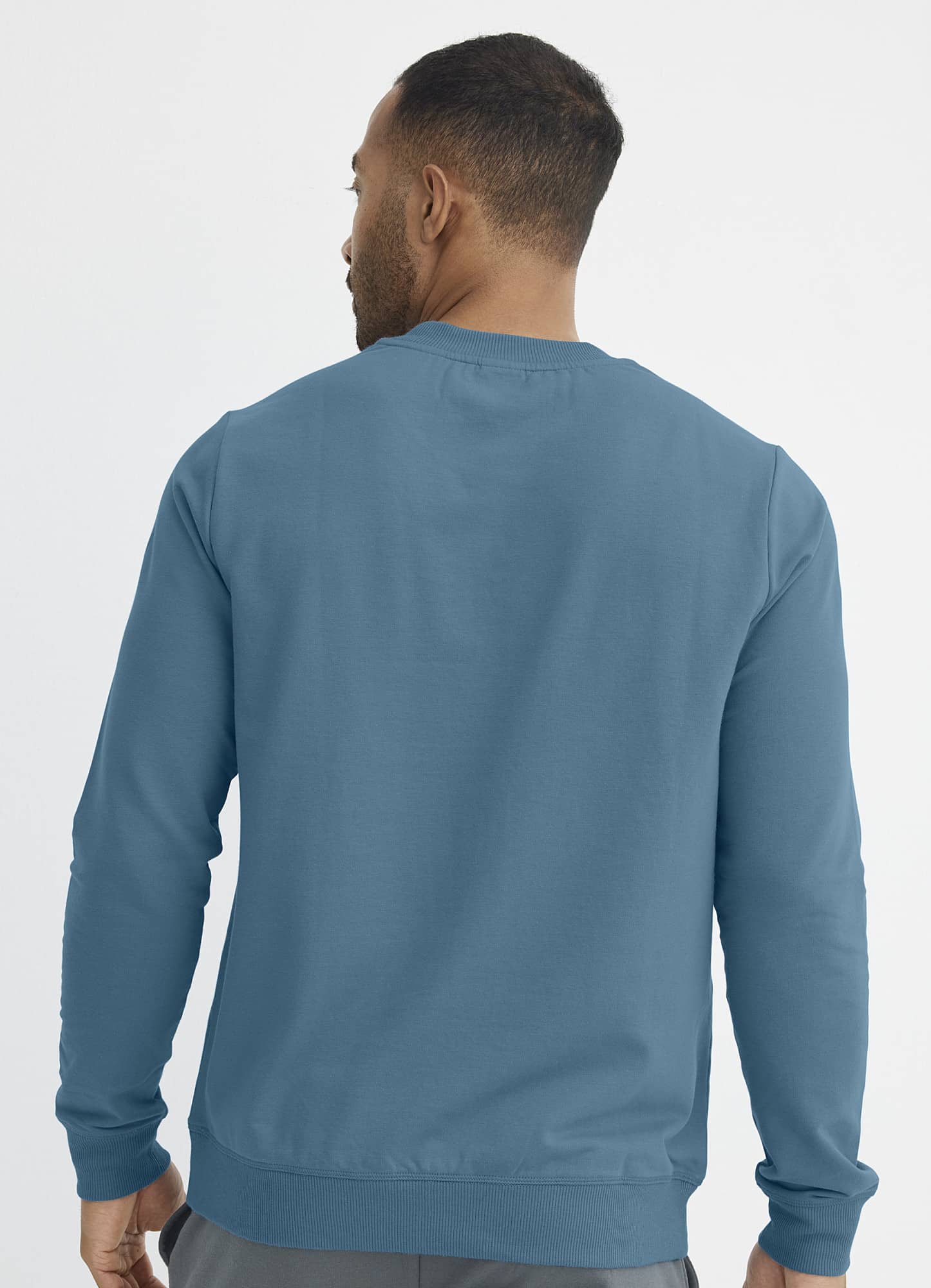 Organic Cotton Men's Rib Detail Crew Neck Sweatshirt