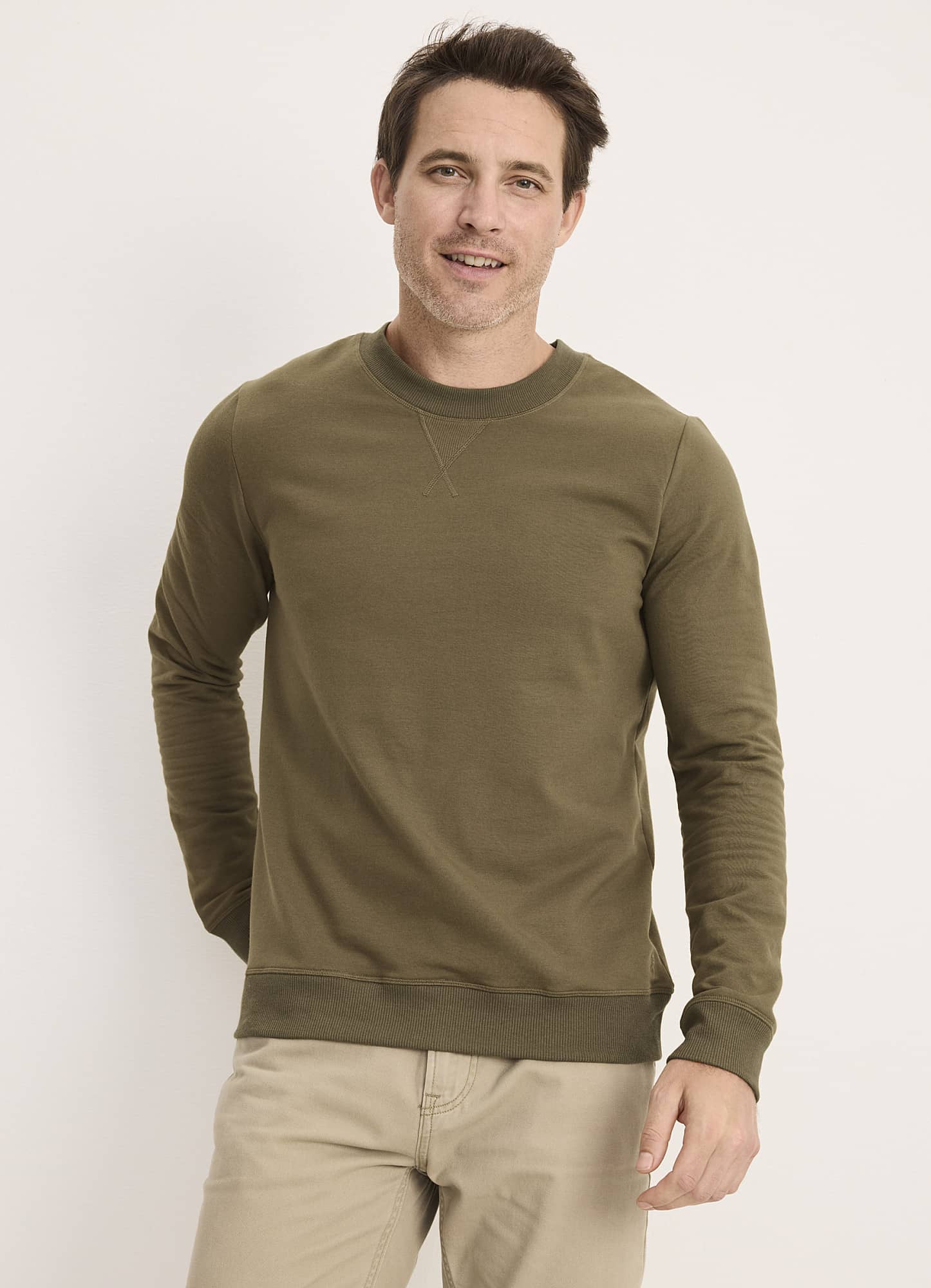 Fleece crew neck sweater best sale