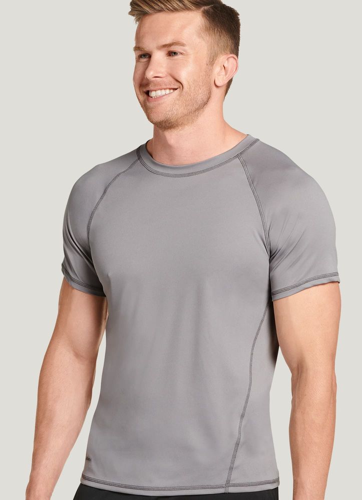 jockey men's sportswear short sleeve mock neck tee