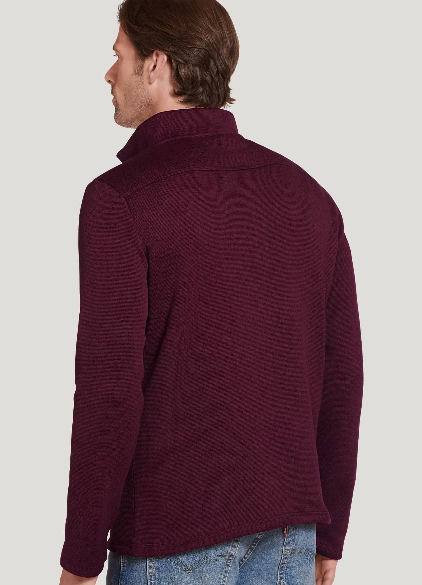 Men's Big & Tall Quarter Zip-up Sweatshirt - Original Use™ Purple