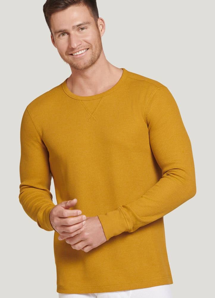 Men's waffle discount long sleeve shirt