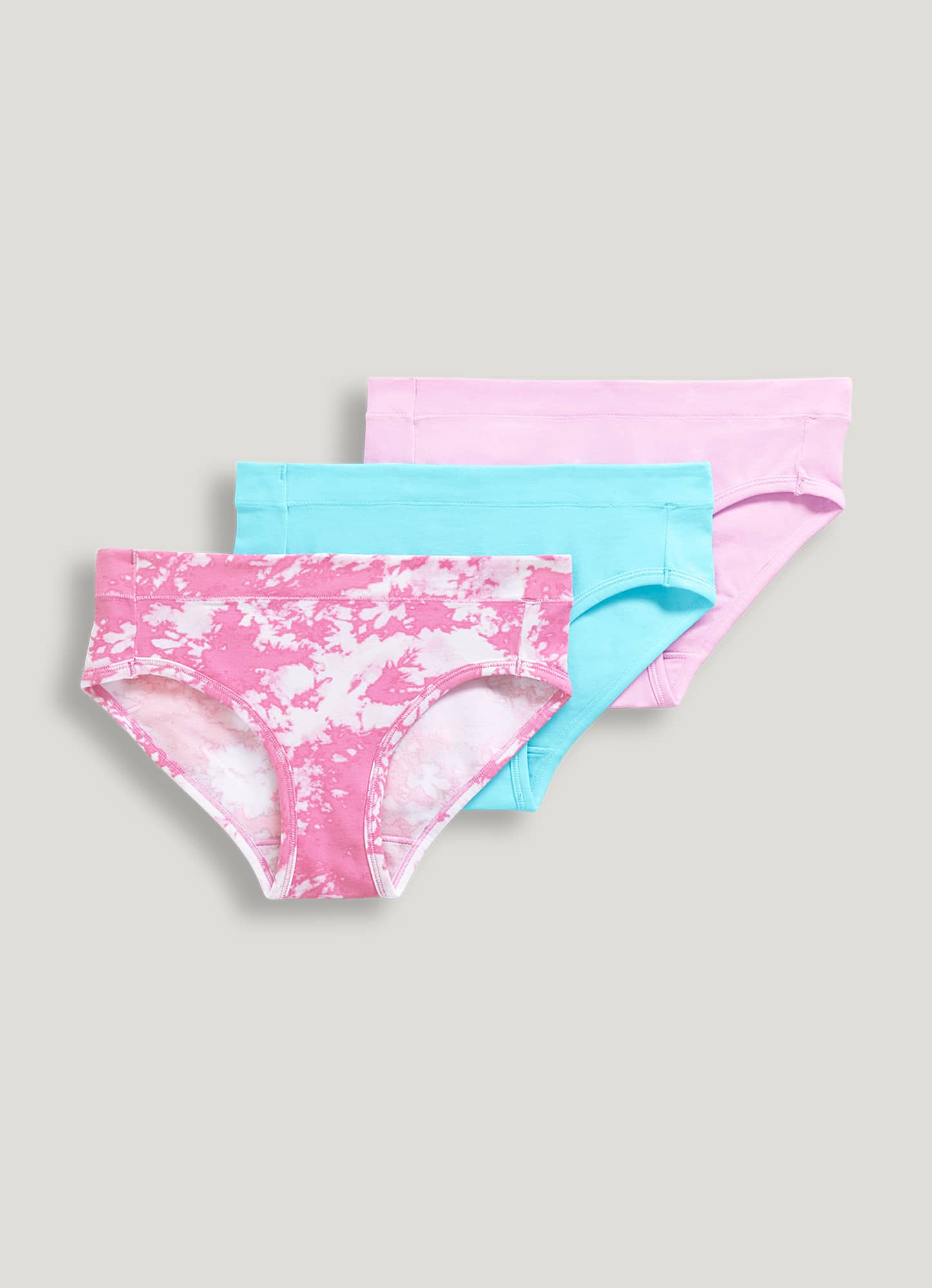 Pink/Blue 3-Pack Rainbow Print Stretch Cotton Underwear