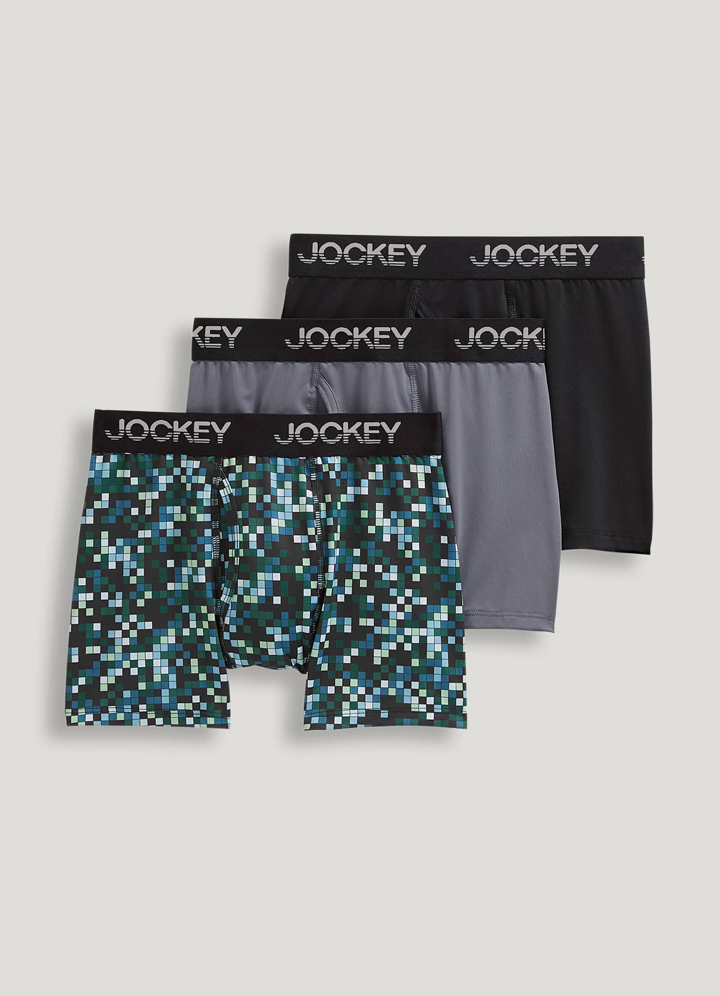 Jockey Boys' Underwear Cotton Stretch Boxer Brief - 3 Pack, Black/Lantern  Grey/Brilliant Red, S : : Everything Else