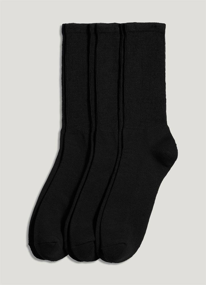 Big and Tall Available Classic Mens Diabetic Non-Binding Ankle Socks 3-Pack 
