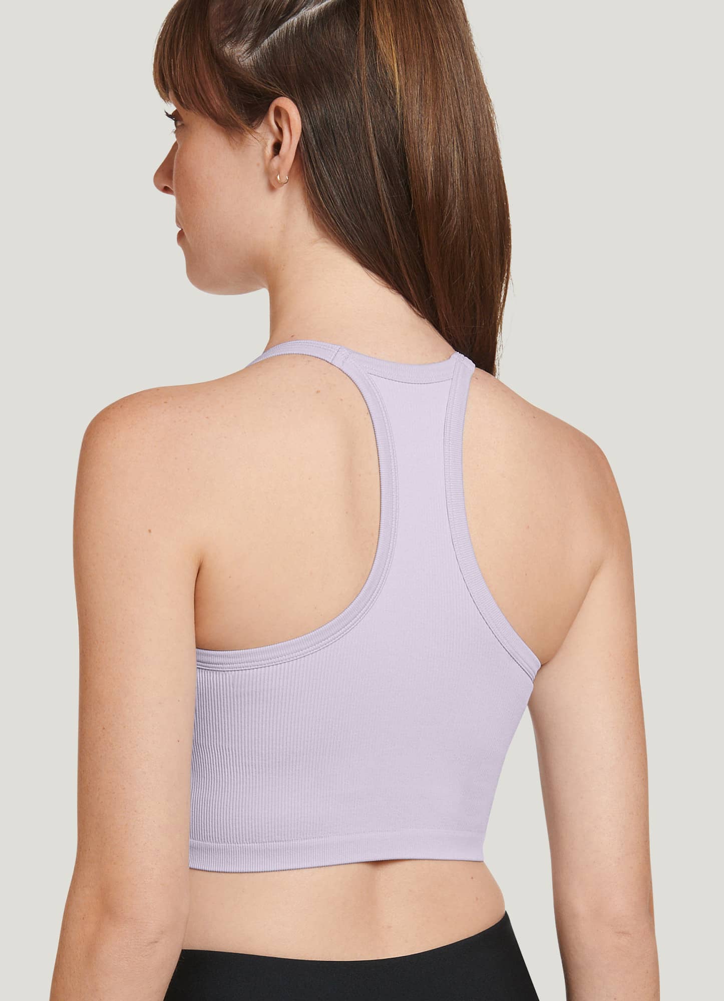 Adore Rib-Knit Crop Tank Tops Removable Padded Quick Dry Sports Bras-Blue<!--  -->