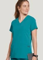 Jockey Women's Scrubs V-Neck Crossover Scrub Top, New Navy, M