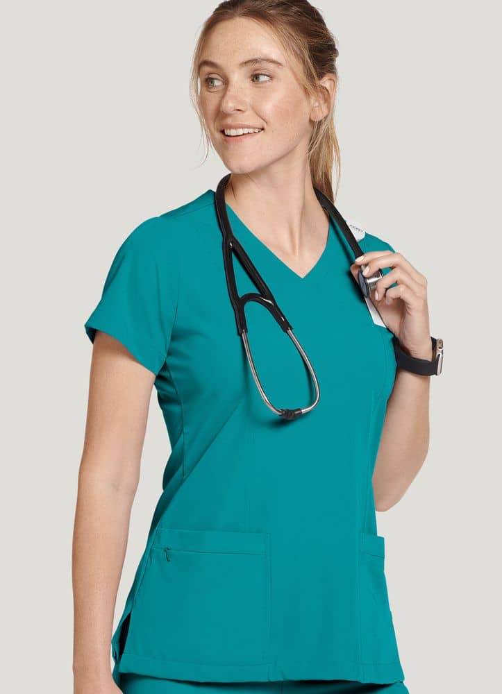 Wrap hot sale scrub top