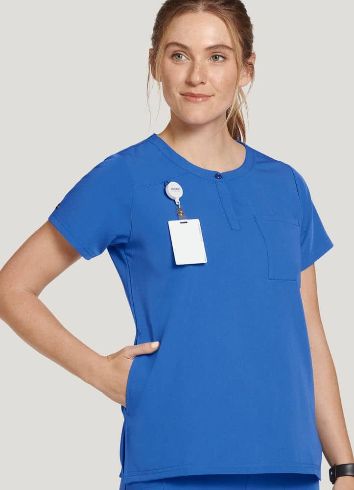 henley scrub top