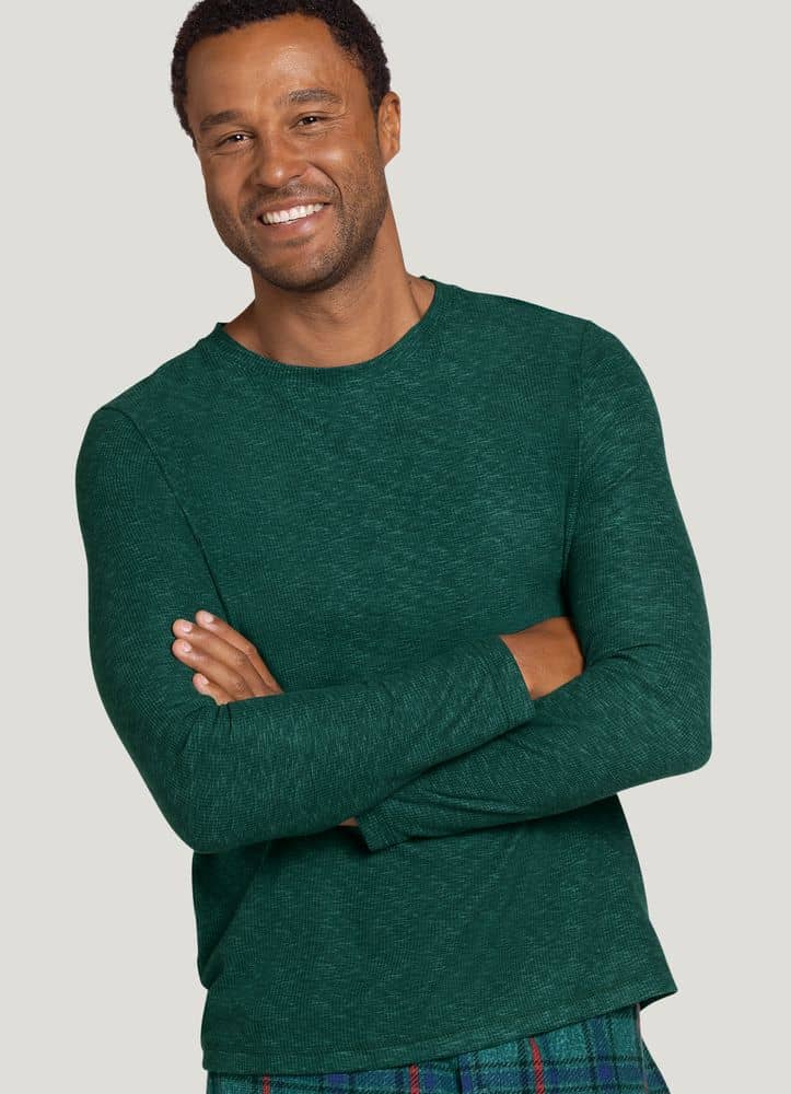 Jockey® Lightweight Waffle Fleece Crew 