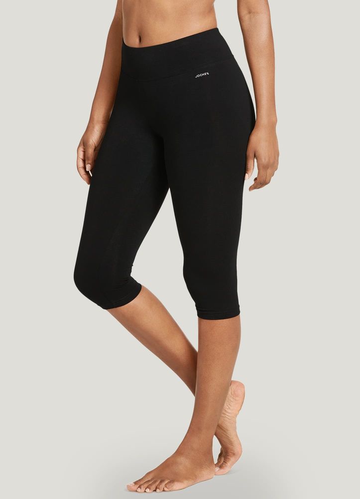 Amazon.com: Jockey Women's Activewear Cotton Stretch Capri Legging, Black,  S : Sports & Outdoors
