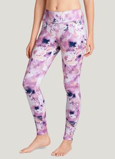 Jockey Performance Ombre Floral Print Purple Leggings Womens