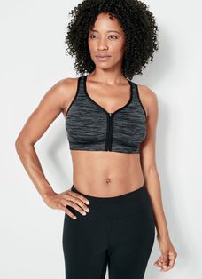 Buy NYKD Stylish High-Impact Everday Sports Bra for Women, Front Zip  Closure, High Support, Removable Cookies, Racer Back - Sports Bra, NYK303,  Jet Black, 32C, 1N at