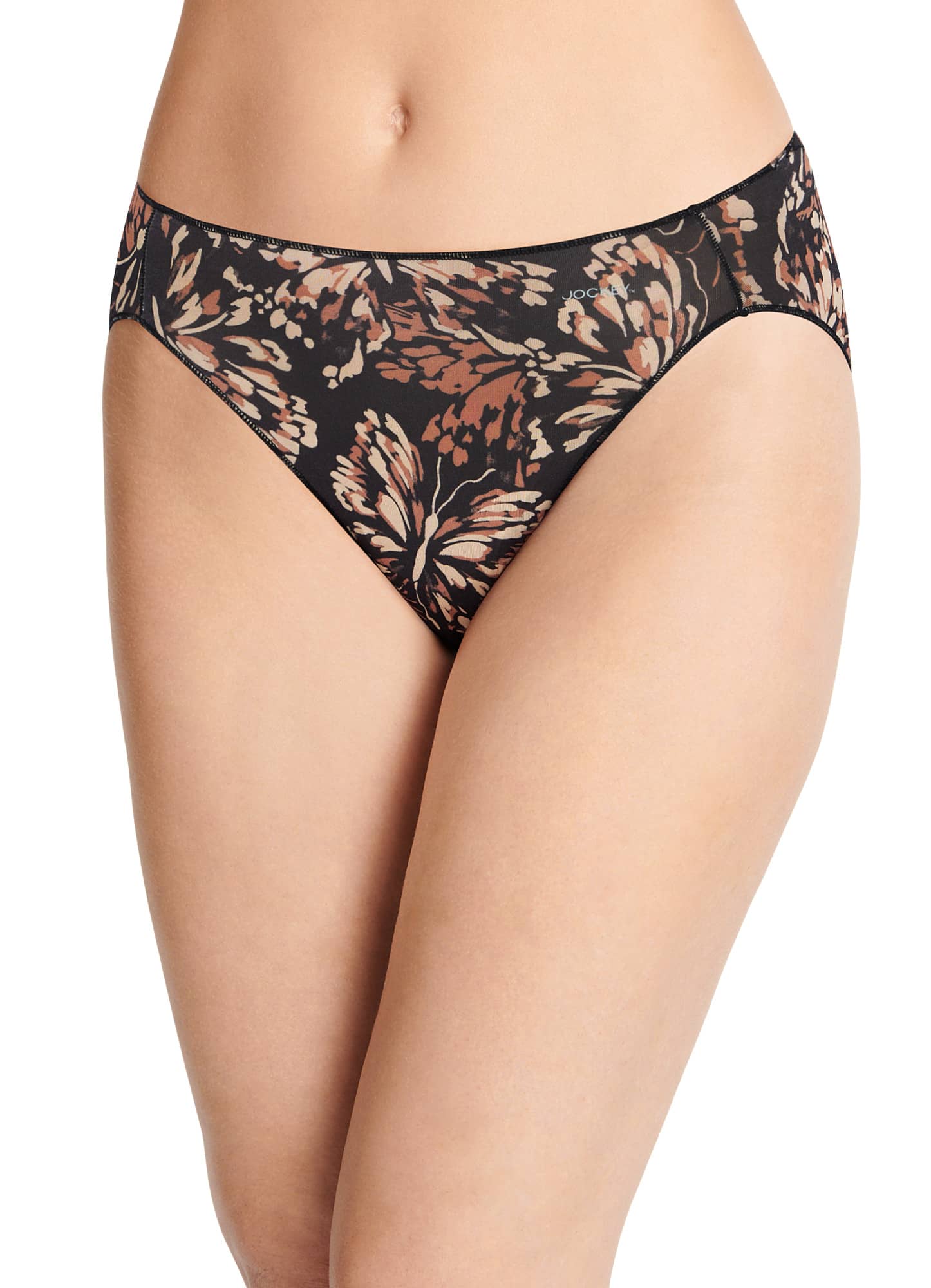Women's Jockey 1372 No Panty Line Promise Tactel Hip Brief Panty (Floral  Fauvist 5)