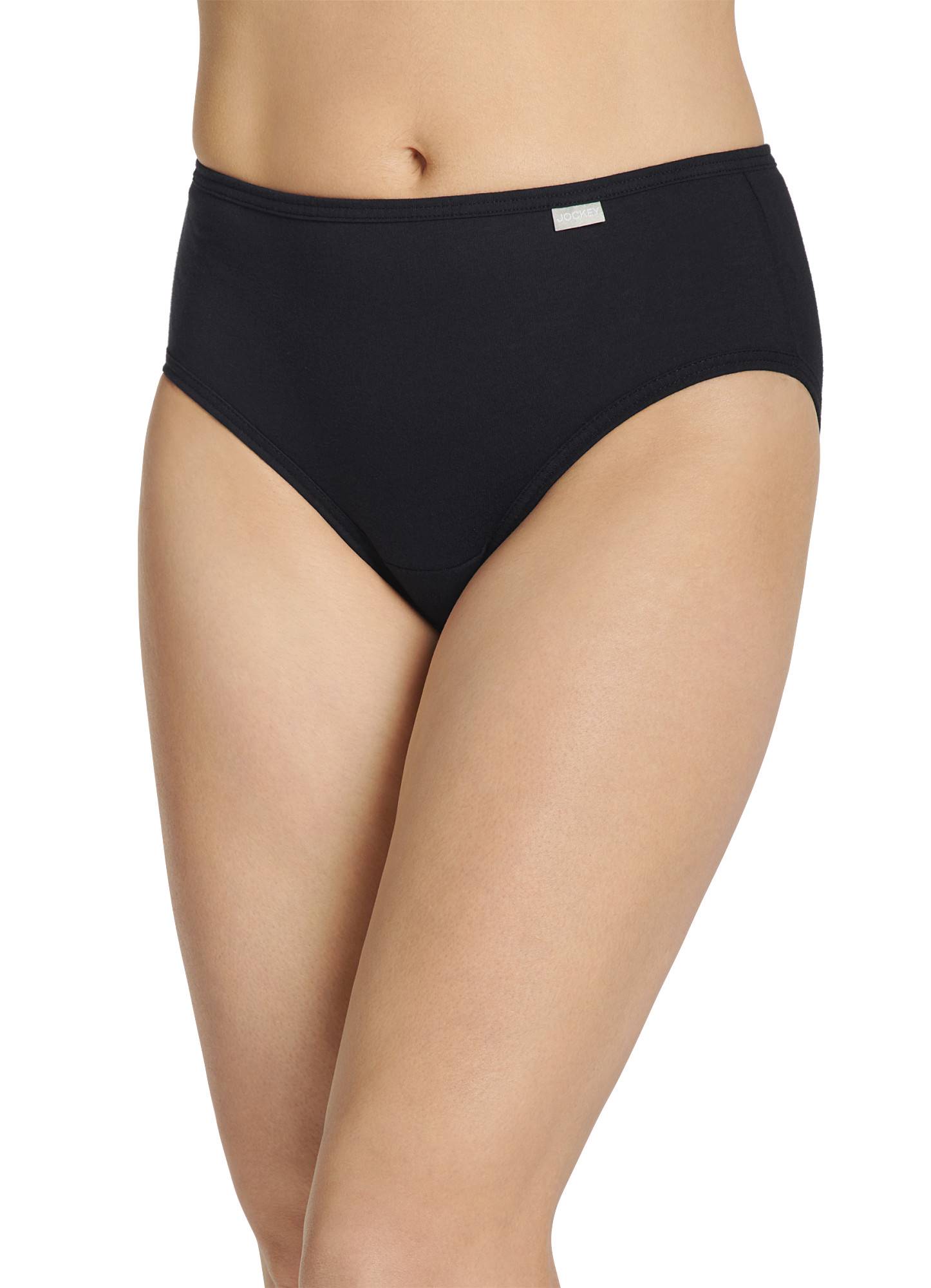 Jockey Women's size 9 Underwear Elance Cotton Hipsters 3 Pack Black for  sale online