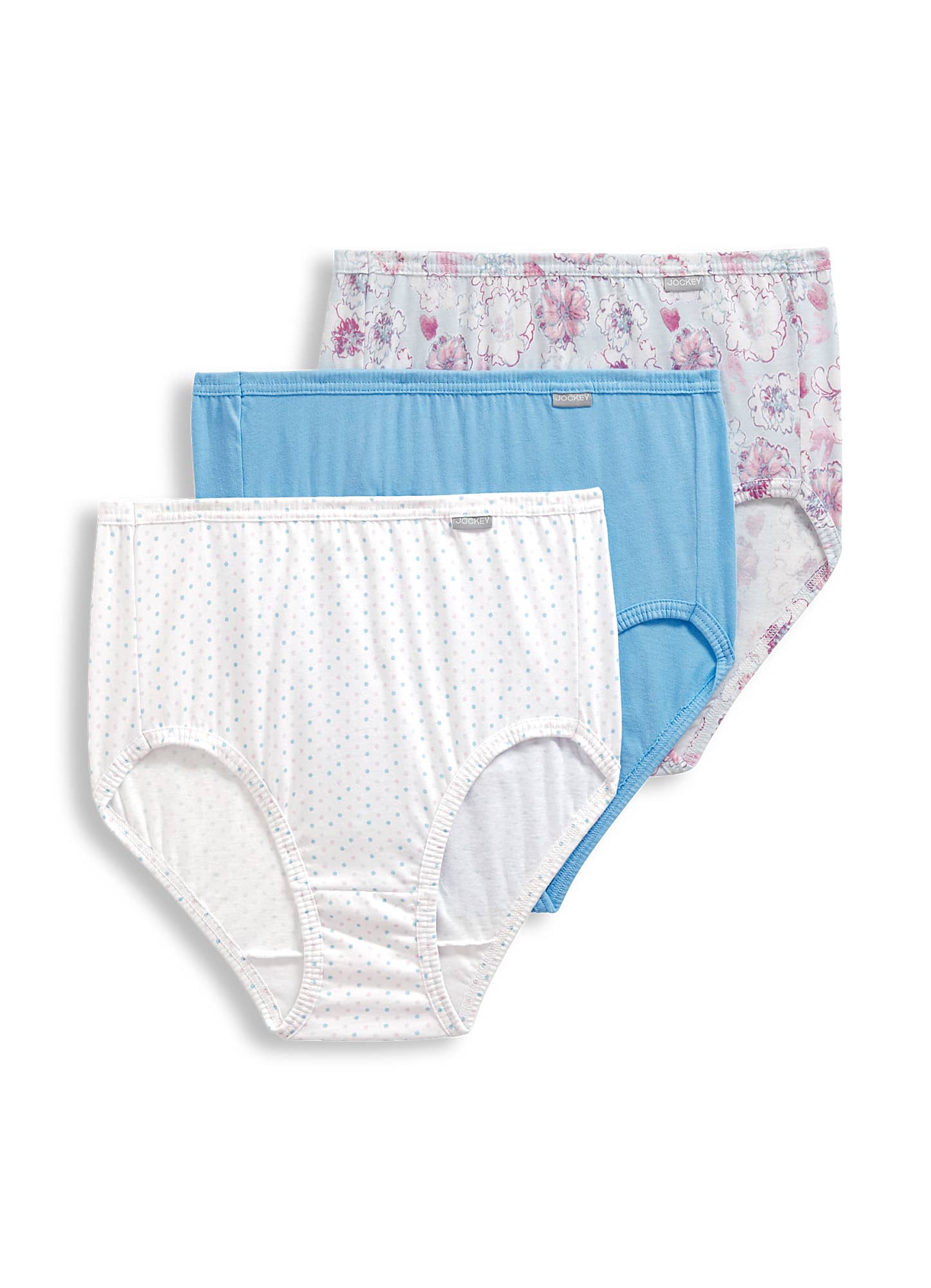 Jockey Womens Plus Size Elance Brief 3 Pack Underwear Briefs 100% ...