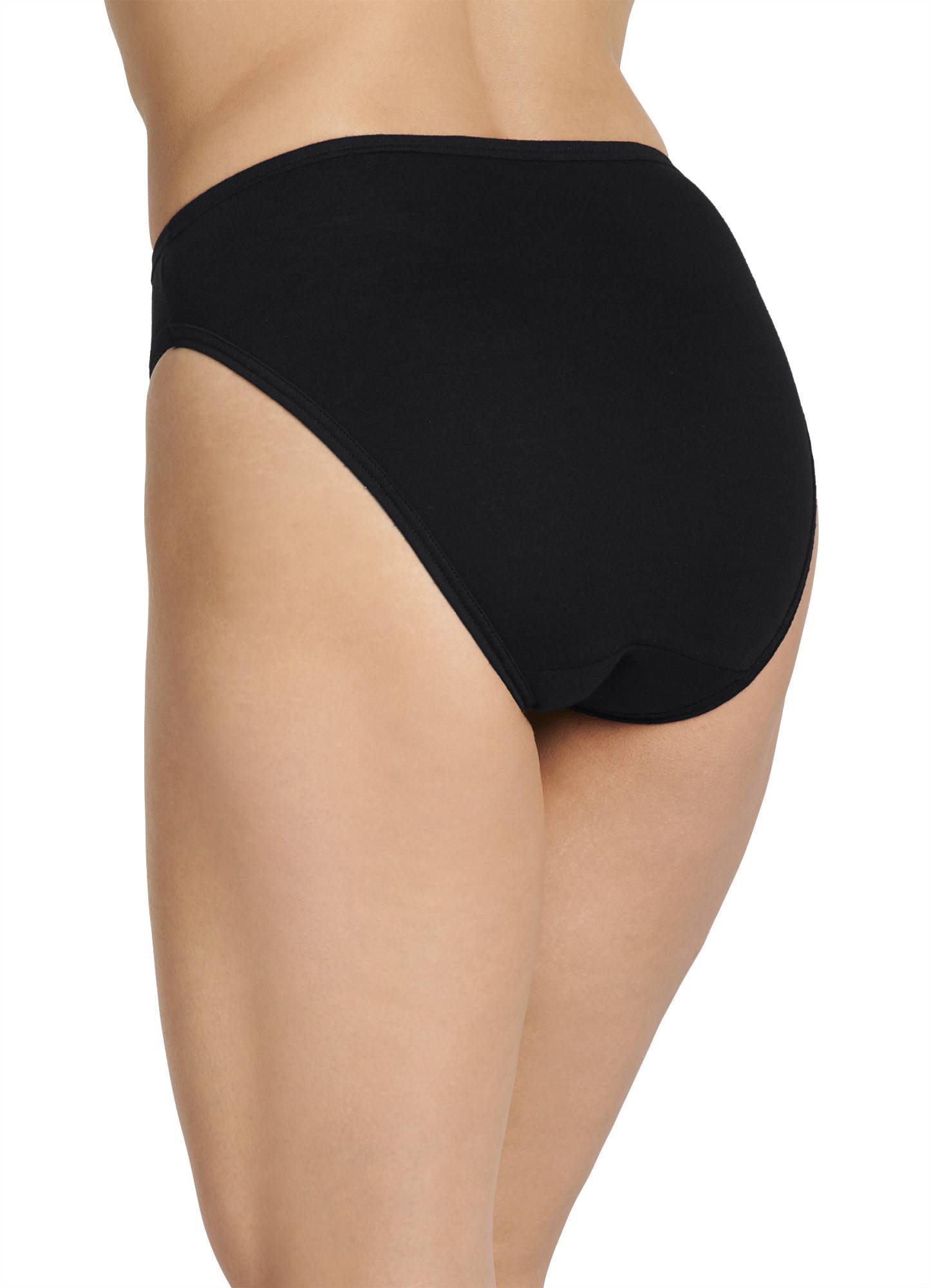 3 Jockey Elance Women's French Cuts Panties Black Higher Cut Legs Cotton  Size 6 for sale online
