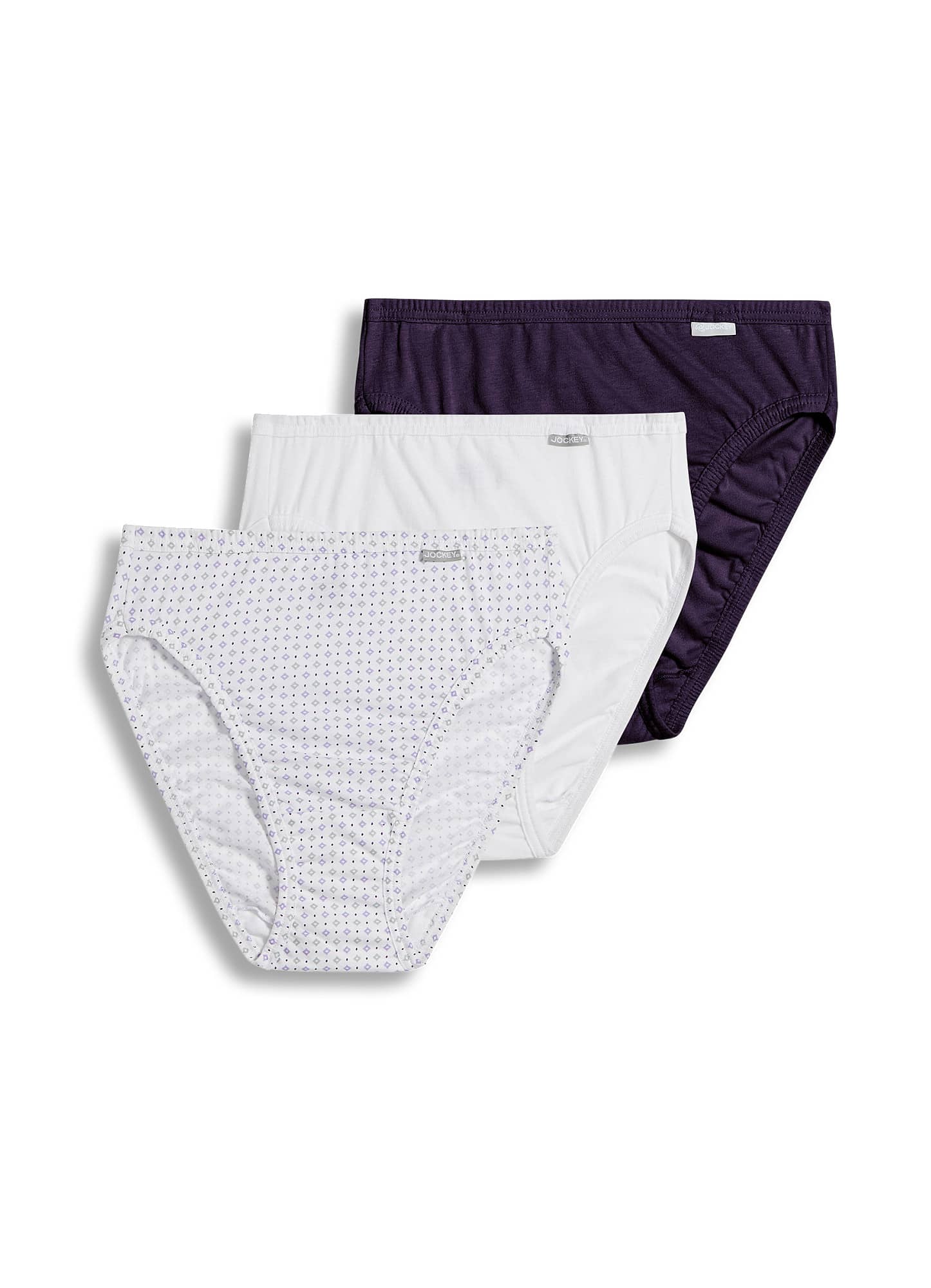 Jockey Classic Fit Size 6 Elance French Cut Panties White Combed Cotton for  sale online