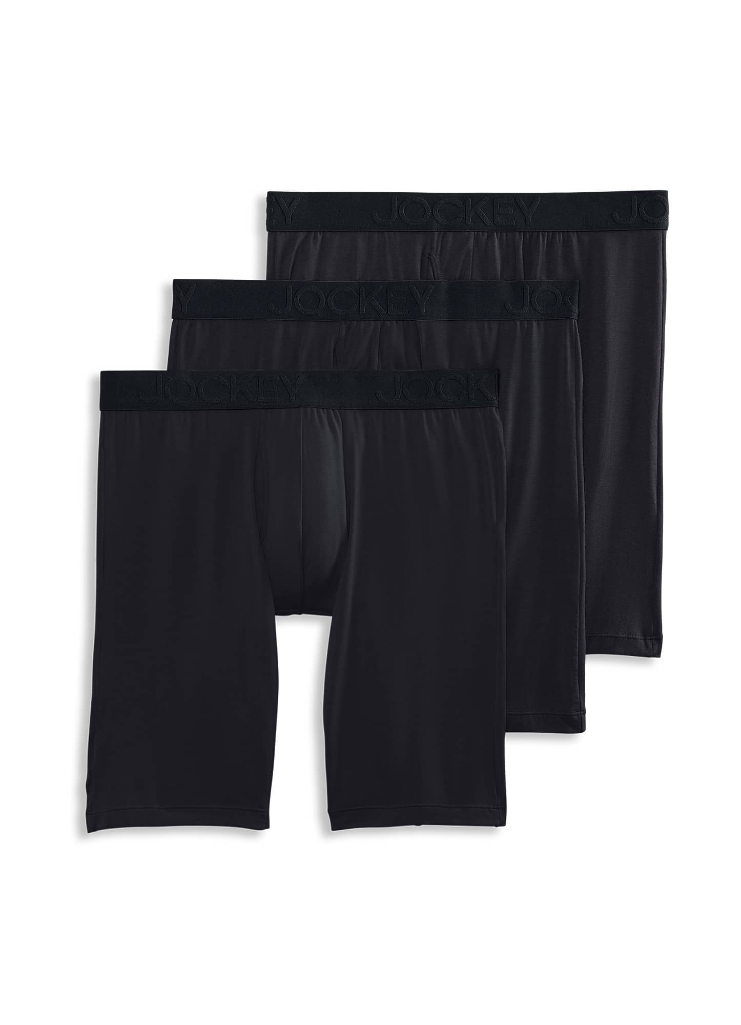 Jockey Men's Active Ultra Soft Modal 9" Long Leg Boxer Brief - 3 Pack