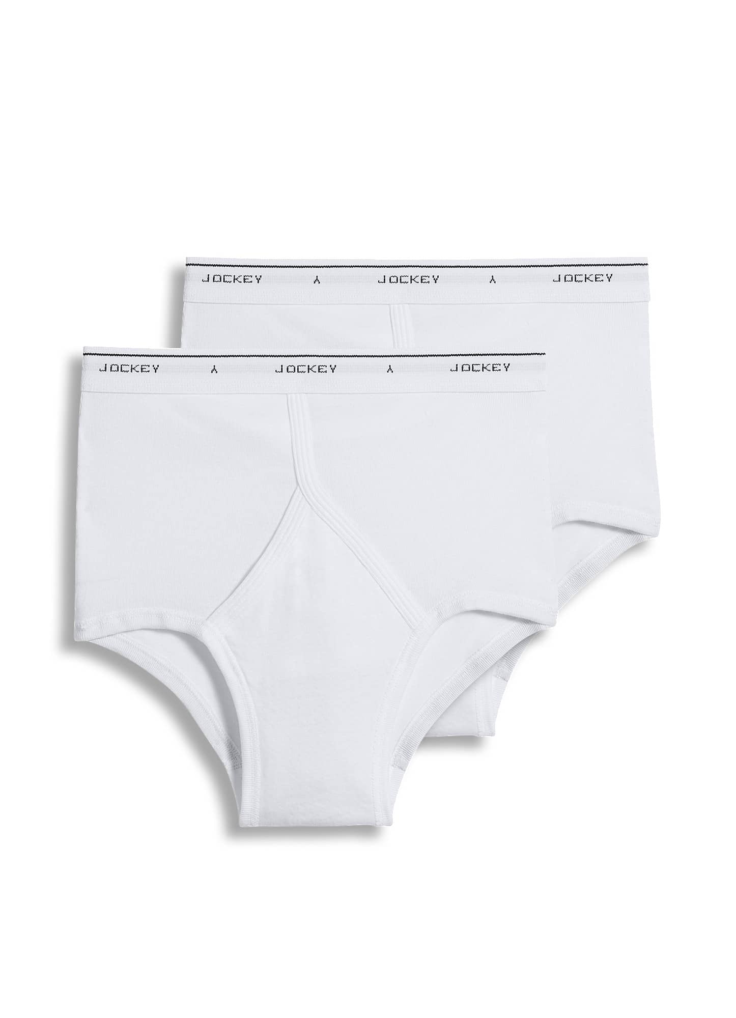 2 Pair Jockey Mens Y - Front Fly Briefs 56 Big Men White Cotton 5x for ...
