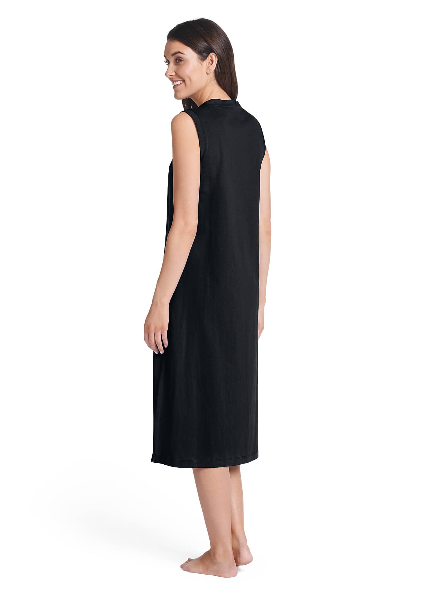 Women's Casual Cotton Tank Sleep Dress with Built-in-Bra Soft Comfy Solid  Sleeveless Sleepwear Bedroom or Go Out Black : : Sports & Outdoors