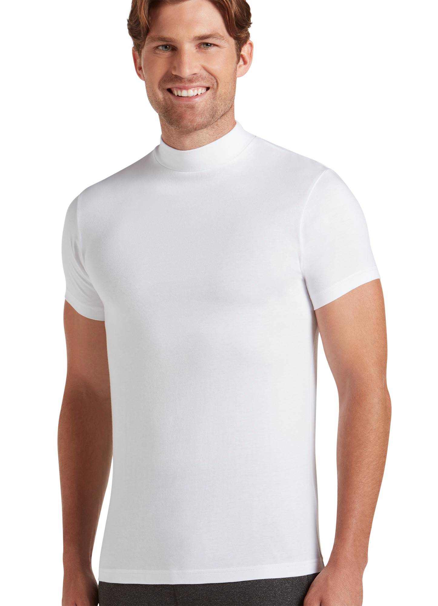 mens short sleeve mock neck shirt