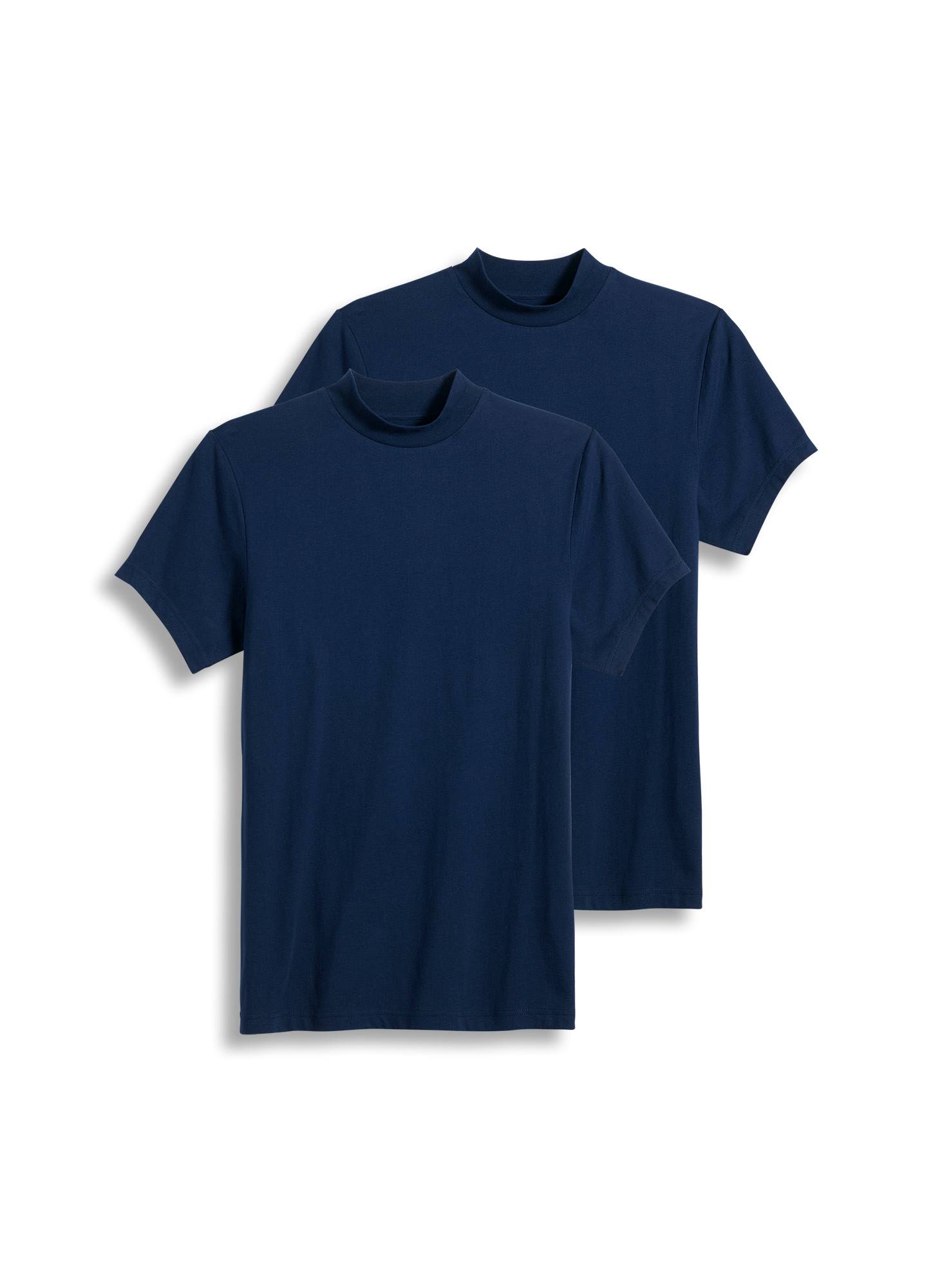 100 % Cotton Short Sleeve Mock Neck Tee 