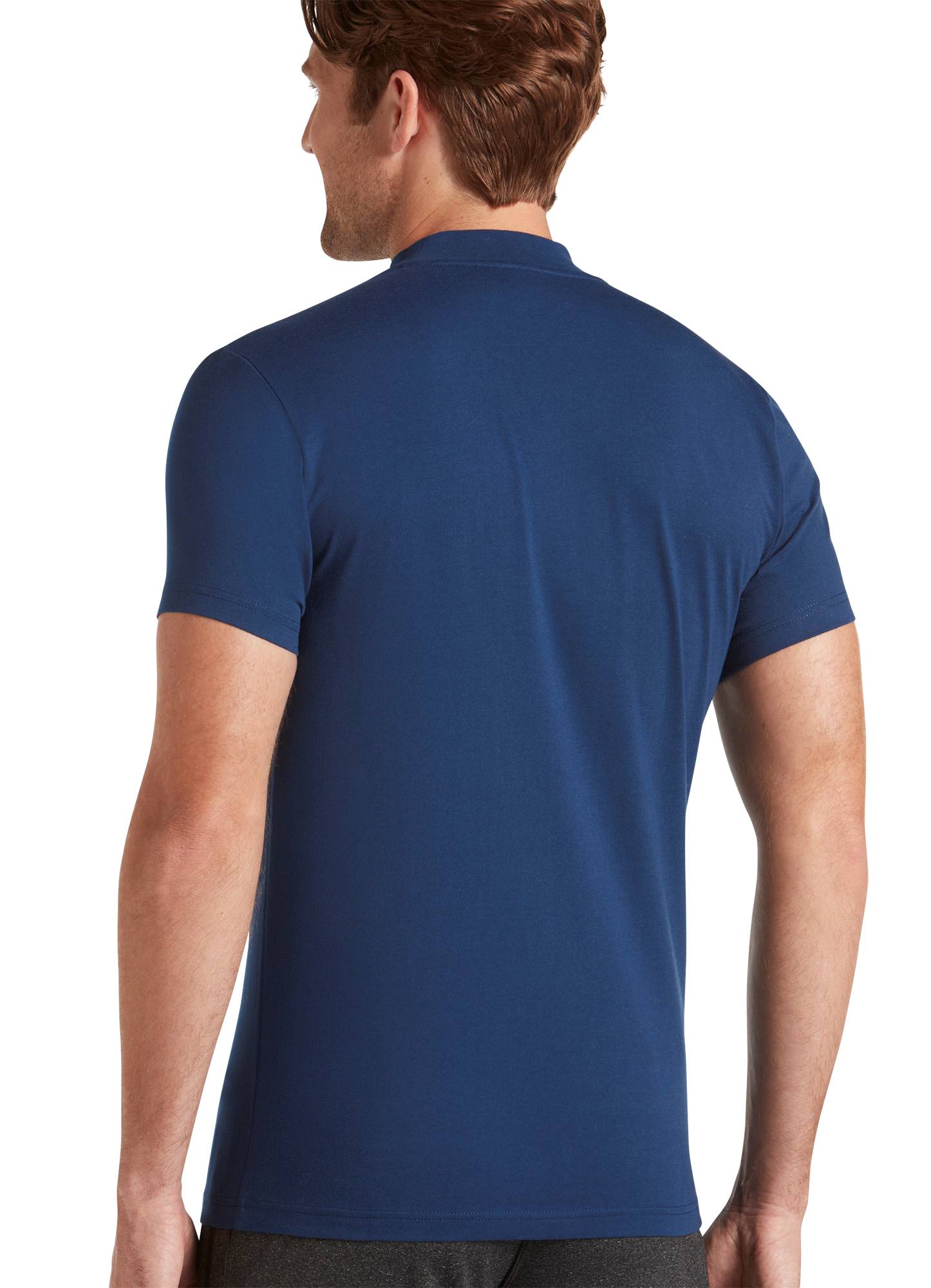100 % Cotton Short Sleeve Mock Neck Tee 